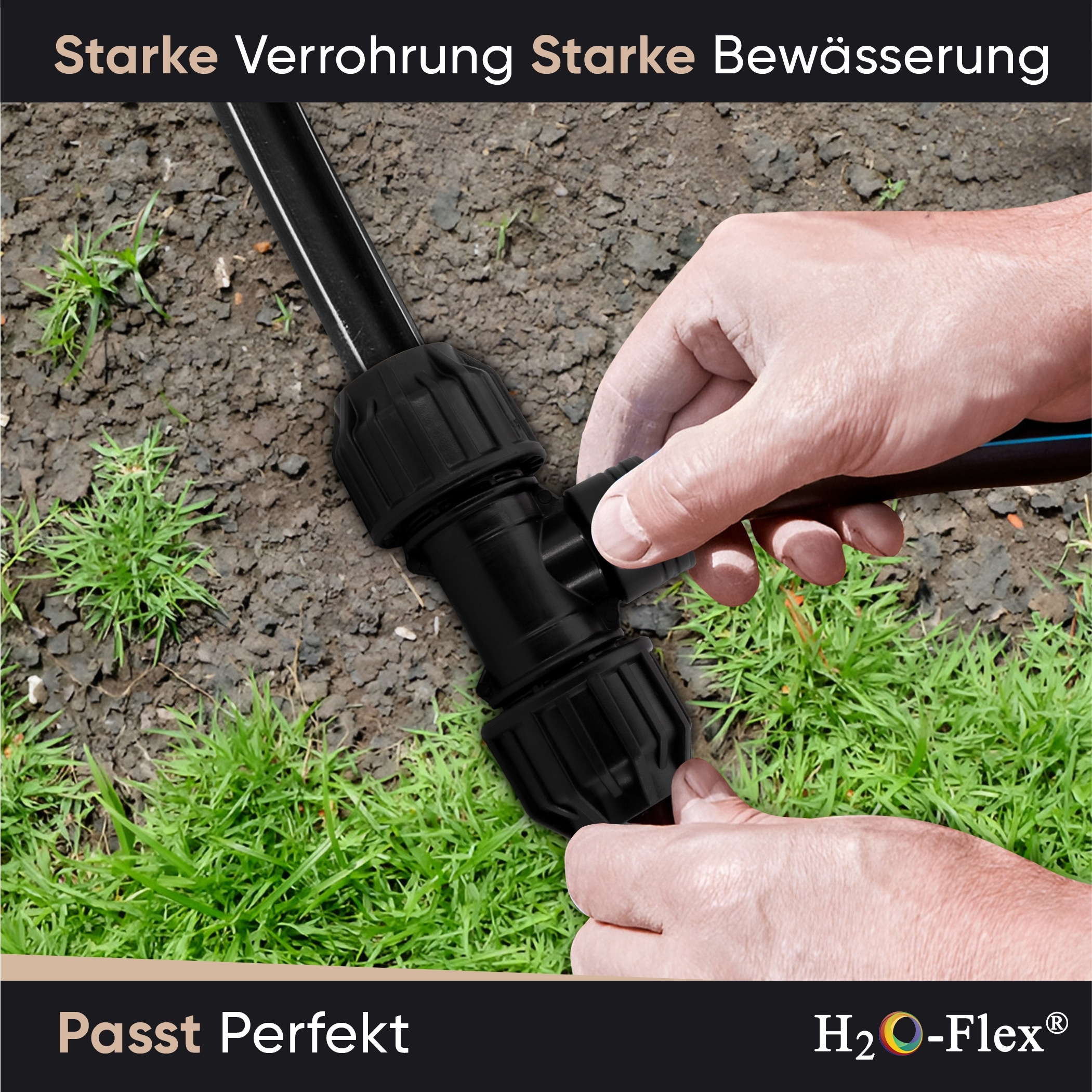20er PP Klemmfitting T-Stück mit 3/4" Innengewinde für PE Rohr – Bild 5