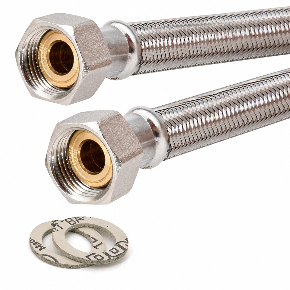 Flexschlauch 1/2"ÜM x 1/2"ÜM für Trinkwasser, DN13, Inliner HDPE, PN10, -15 bis 70°C, 1cm – Bild 1