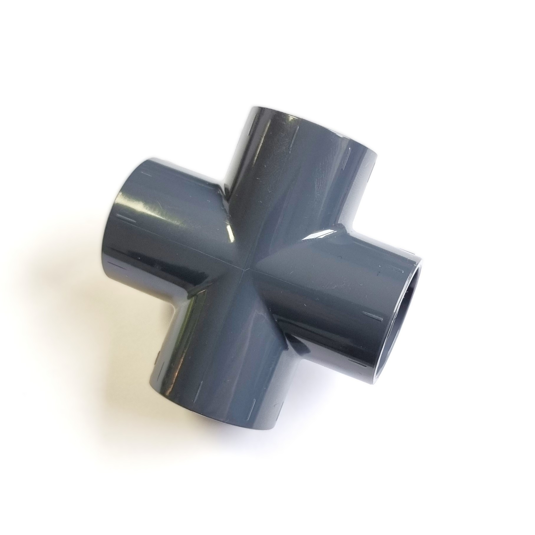 PVC-U Kreuzstück mit 4-fach Klebemuffe – hochwertiges PVC-U Fitting für Rohrsysteme