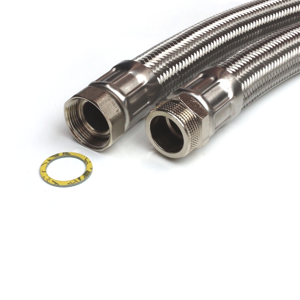 Panzerschlauch 1 1/4"ÜM x 1 1/4"AG, Flexschlauch DN32 für Trinkwasser