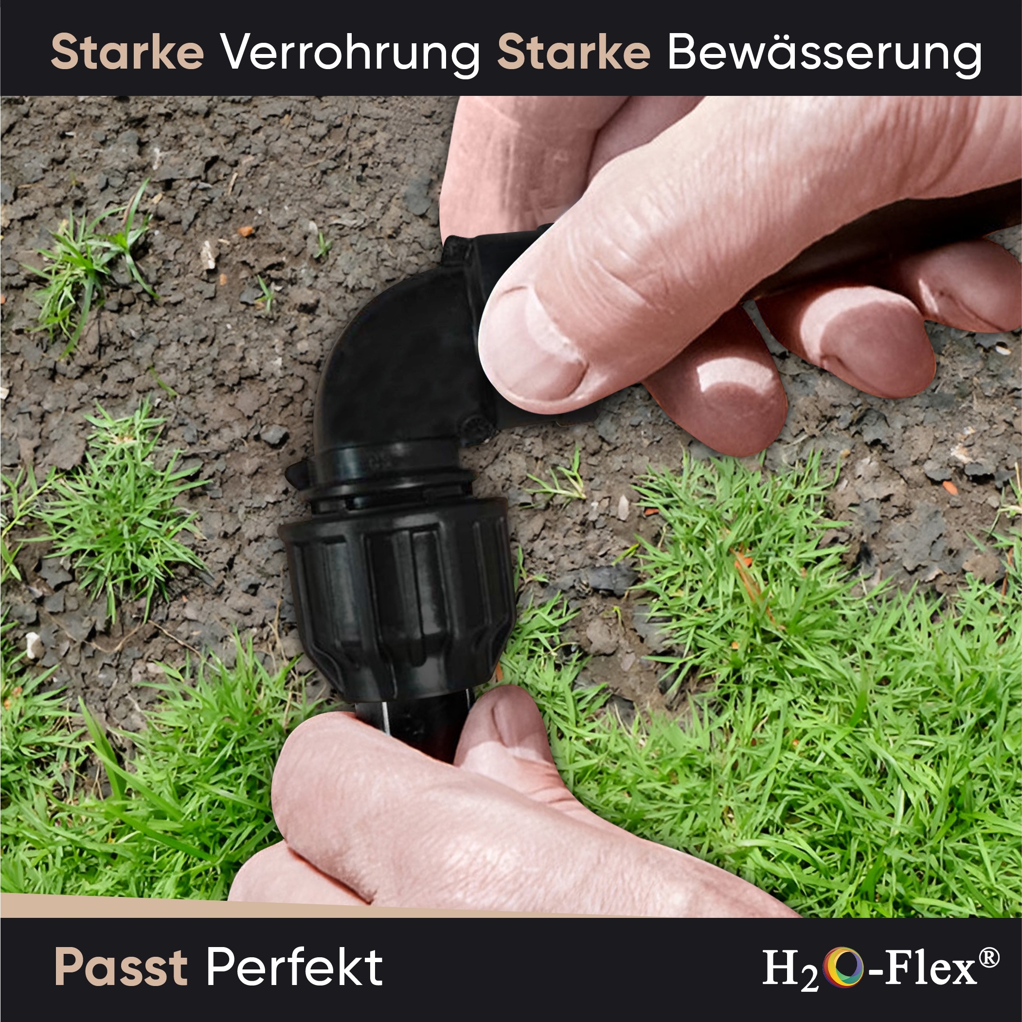 20er PP Klemmfitting Bogen / 90° Winkel mit 1/2" Innengewinde für PE Rohr – Bild 5