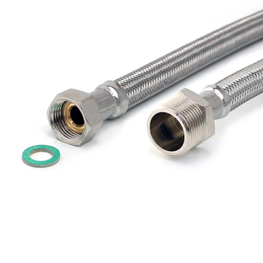 Flexschlauch 1/2"ÜM x 3/4"AG für Trinkwasser, DN13, Inliner HDPE, PN10, -15 bis 70°C, 30cm – Bild 2