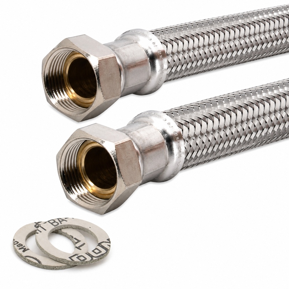 Flexschlauch 1"ÜM x 1"ÜM für Trinkwasser, DN25, Inliner HDPE, PN10, -15 bis 70°C, 1,3m – Bild 1