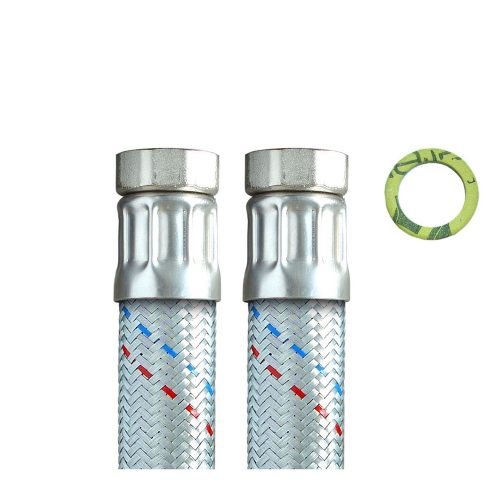 Panzerschlauch DN32 für Nutzwasser, Geflecht verzinkt, 1 1/4"ÜM x 1 1/4"ÜM, PN6, -20 bis 90°C – Bild 3