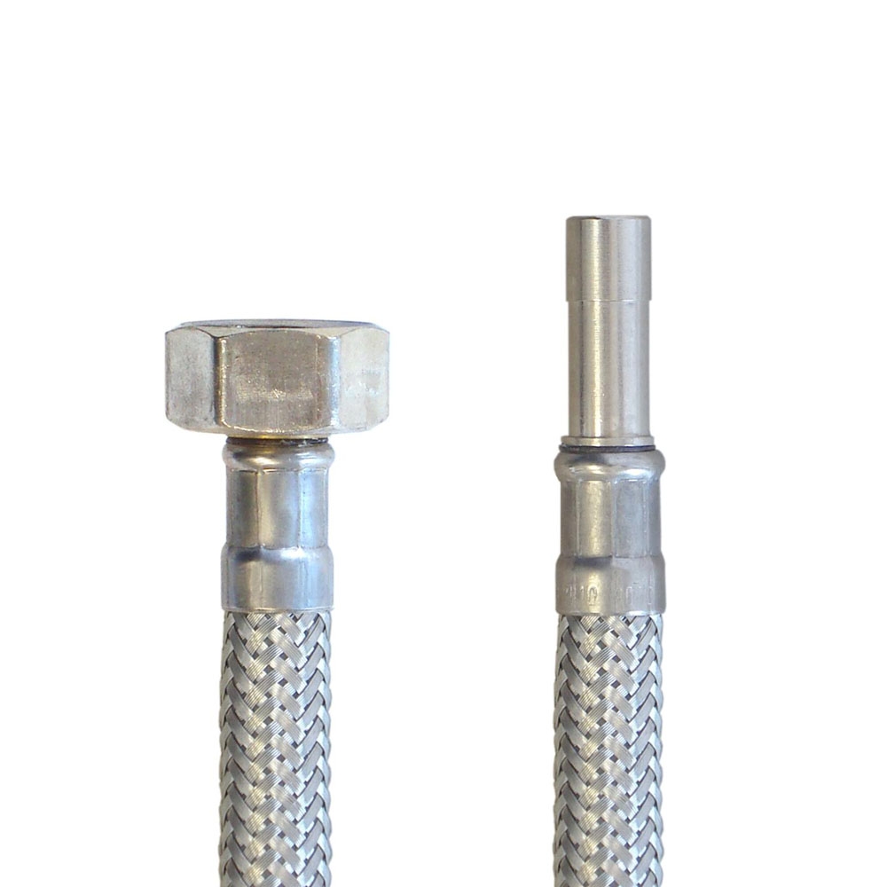 Panzerschlauch 1/2"ÜM x 10mm Rohr, Flexschlauch für Sanitär mit Trinkwasserzulassung – Bild 4