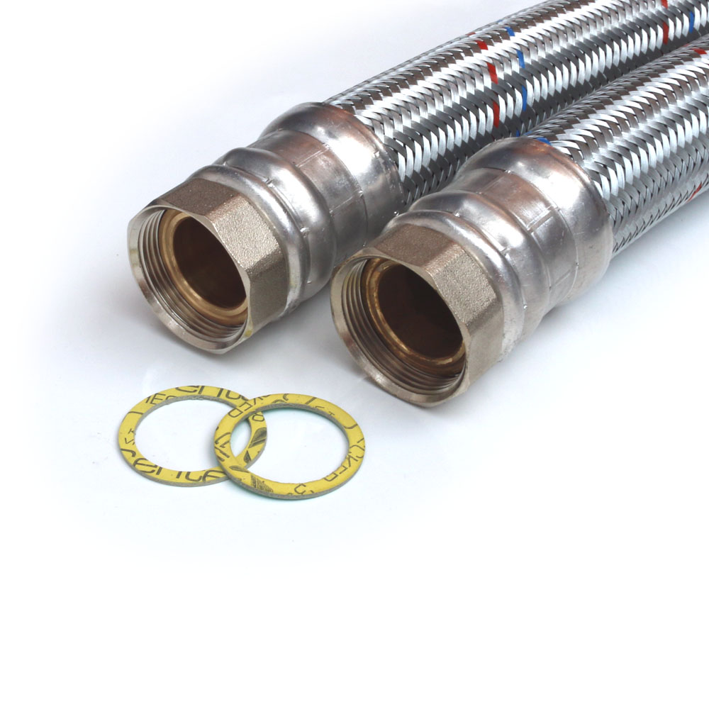 Panzerschlauch DN50, Geflecht verzinkt, Seele EPDM, bds. 2"ÜM, -20 bis 90°C, PN4, 2000mm – Bild 3