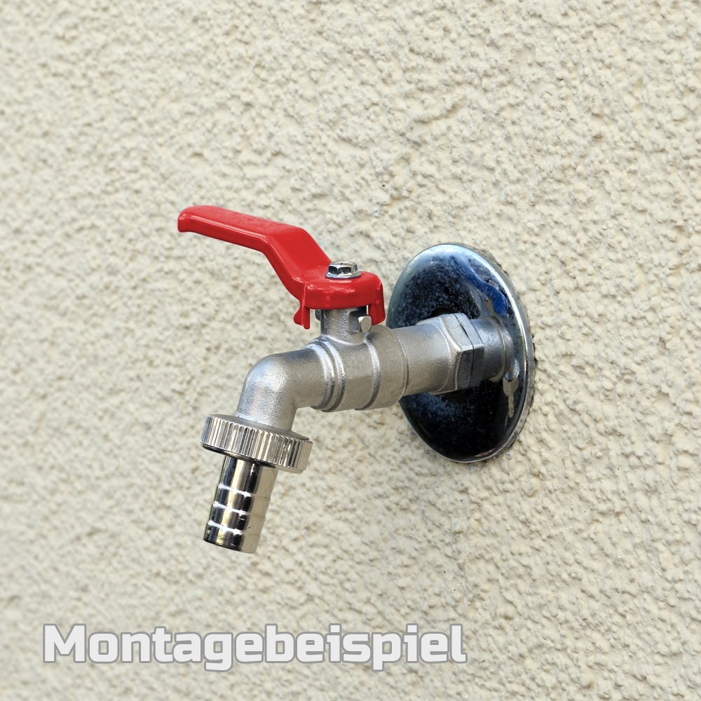 Auslaufkugelhahn / Auslaufventil in 3/4" mit Schlauchverschraubung