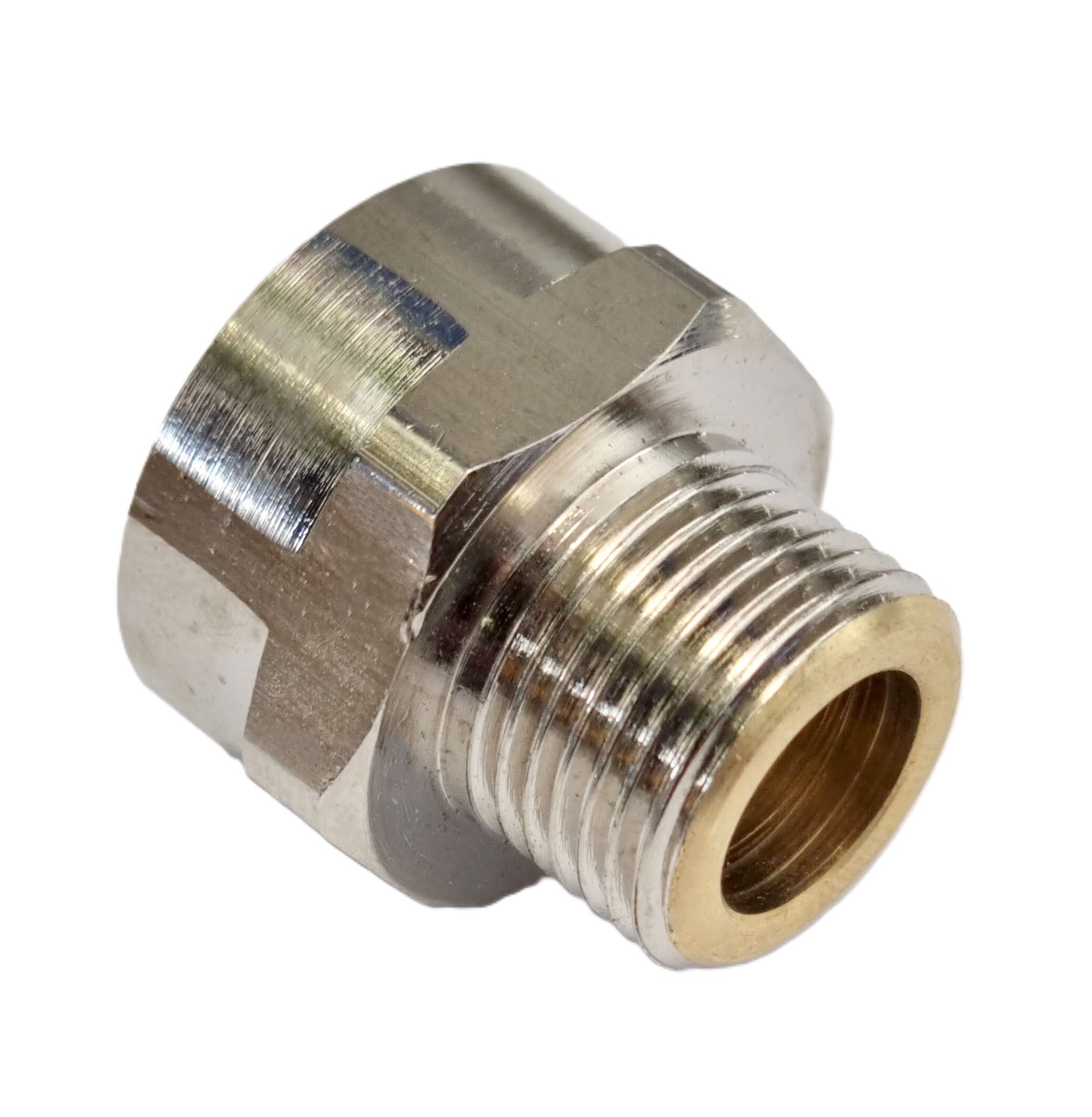 Reduzierverschraubung 3/8"AG x 1/2"IG flachdichtend mit breiter Dichtfläche
