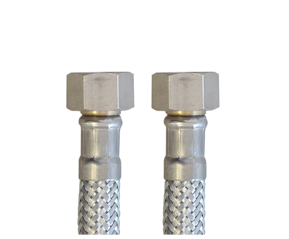 hochflexibler Panzerschlauch 3/8"ÜM x 3/8"ÜM, Flexschlauch DN8 für Sanitär mit Trinkwasserzulassung – Bild 4