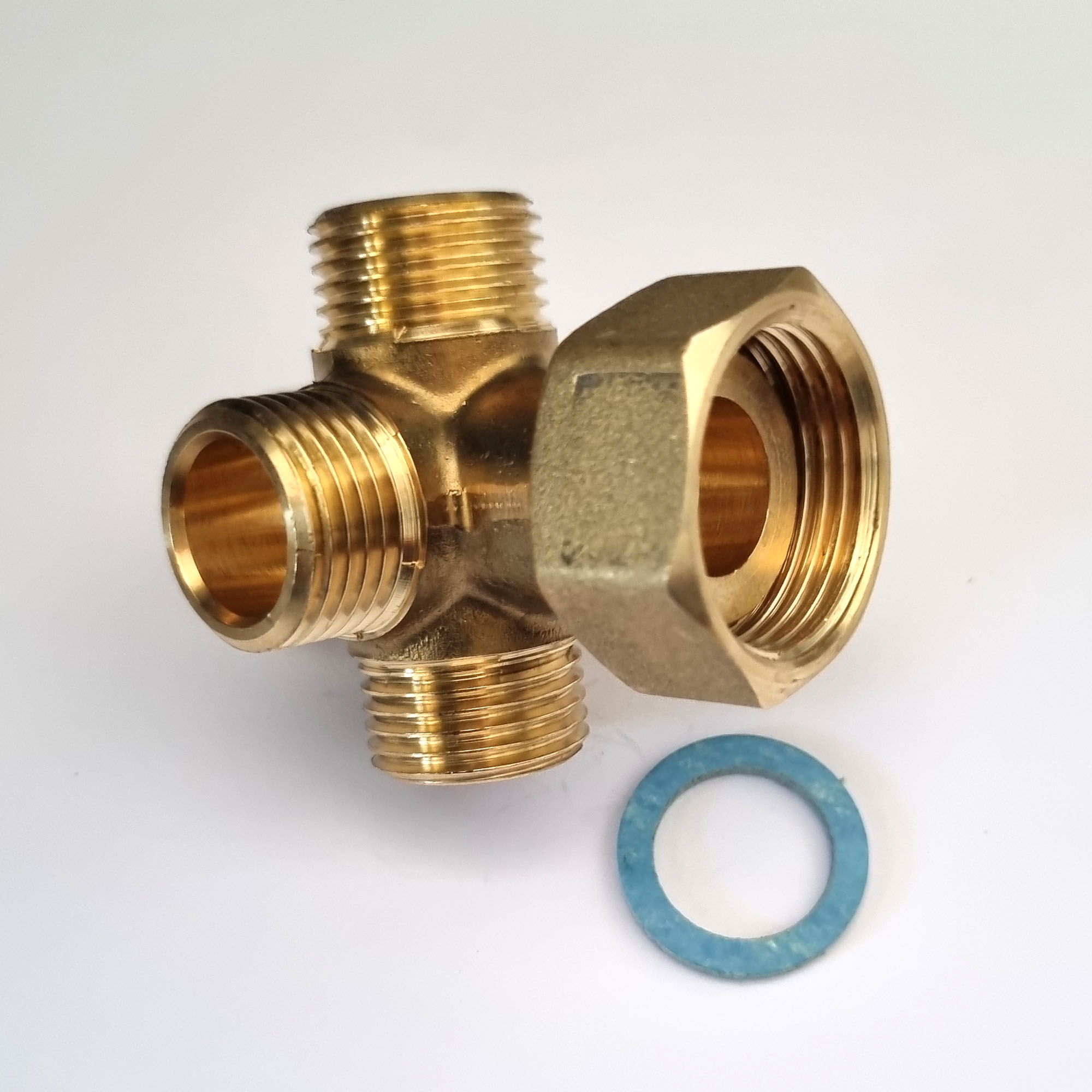 5-fach Wasserverteiler mit 3/4"ÜM inkl. Dichtung und 5 x 1/2" Abgänge mit AG