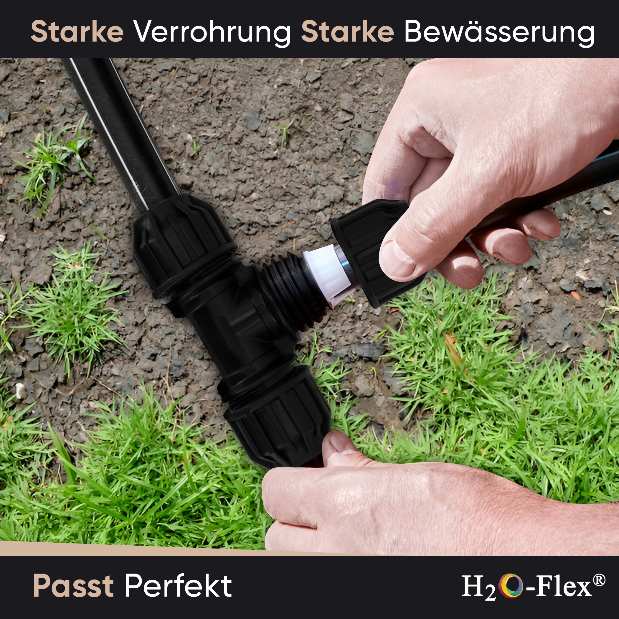 20er PP Klemmfitting T-Stück für PE Rohr – Bild 5