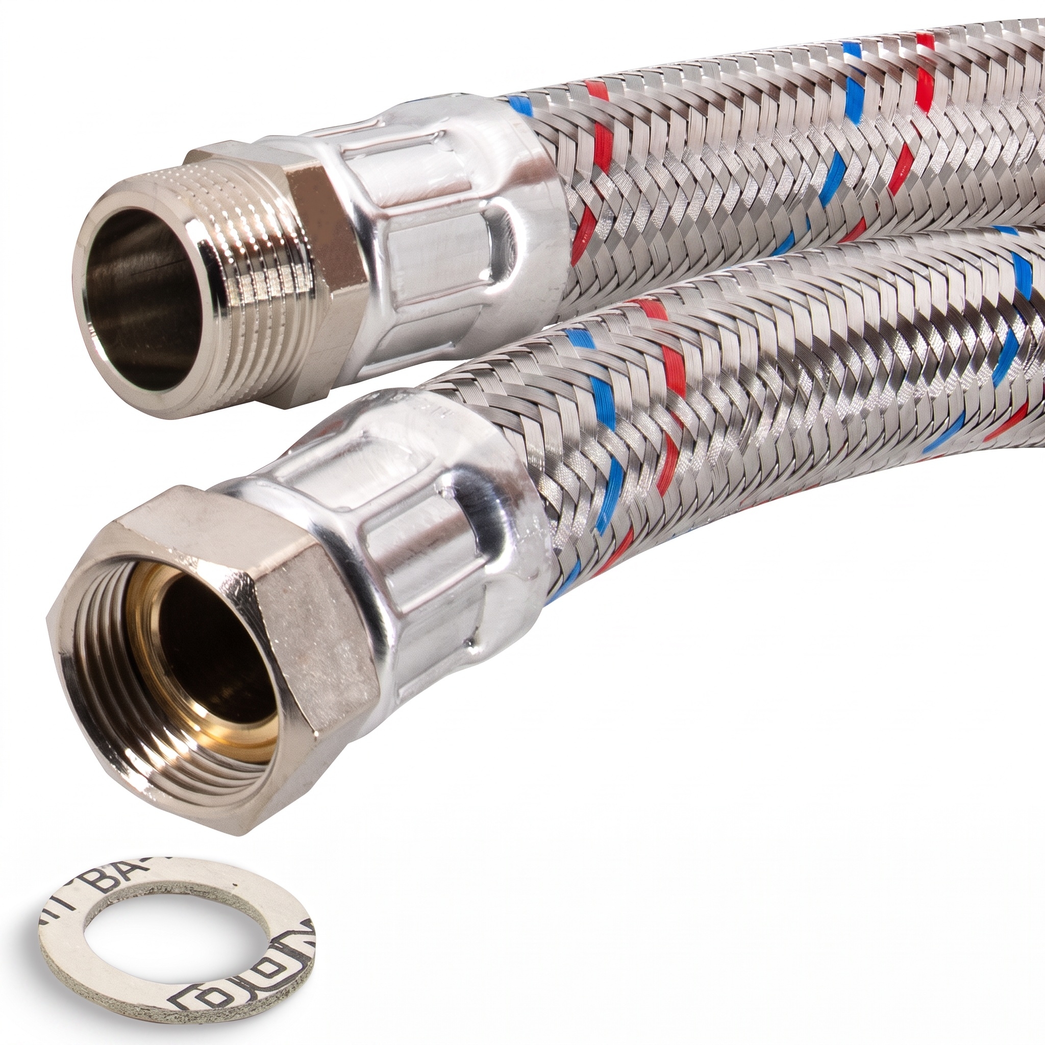 Flexschlauch 3/4"ÜM x 3/4"AG, DN19, Inliner EPDM, Geflecht verzinkt, PN10, -20 bis 90°C