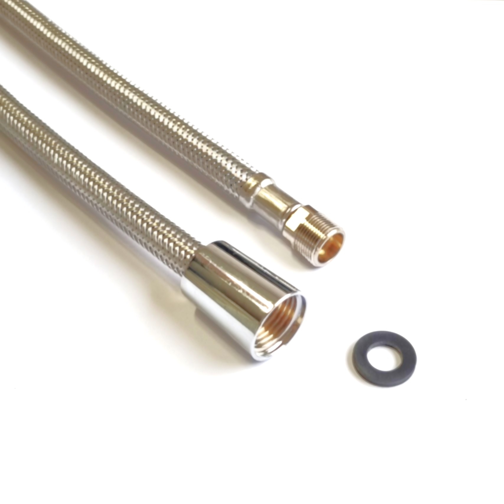 Brauseschlauch 1/2"Konus x M15x1AG drehbar für Trinkwasser, VA Geflecht, PN10, bis 70°C,